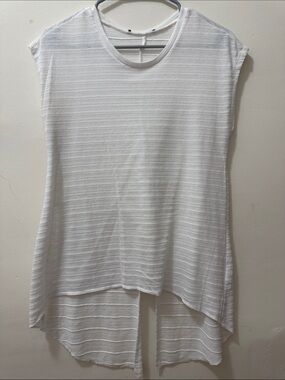 Women's White Sleeveless High-Low Tank Top